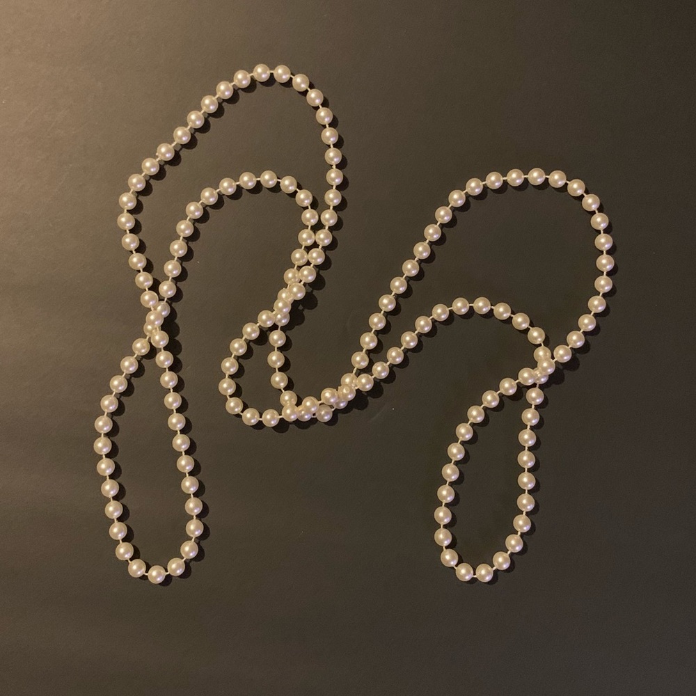 Long Fake Pearl Necklace